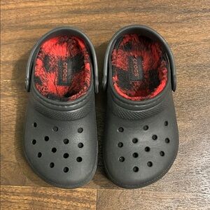 CROCS Kids Black and Red Plaid